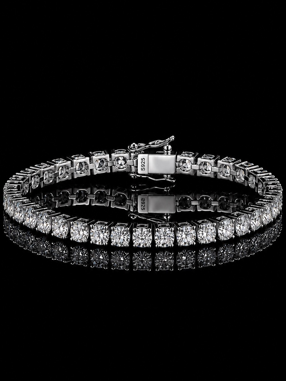 925 Silver, 12.6CTW Moissanite Tennis Bracelet - 7”